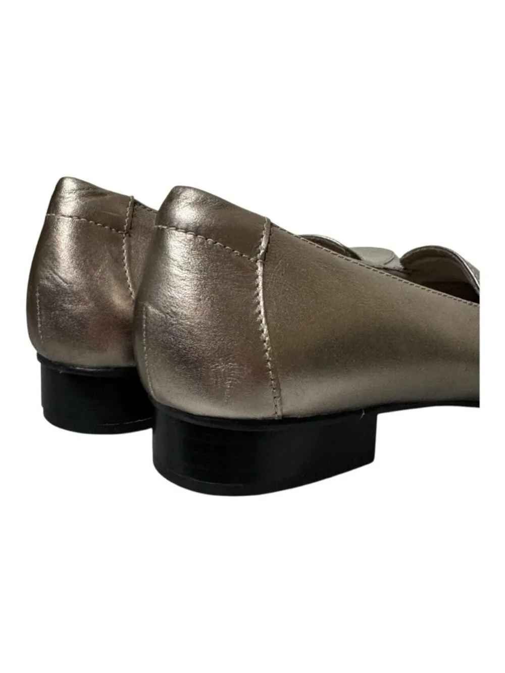 Clarks Juliet Lora Loafers Size 11 Metallic Pewter Leather Slip On